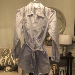 Anthropologie size 8 striped long button up shirt